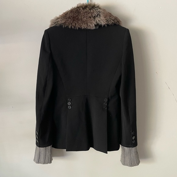 VERTIGO POUR LA VILLE PARIS Made in France Blazer With Fur Around Neck Size M - Picture 2 of 3
